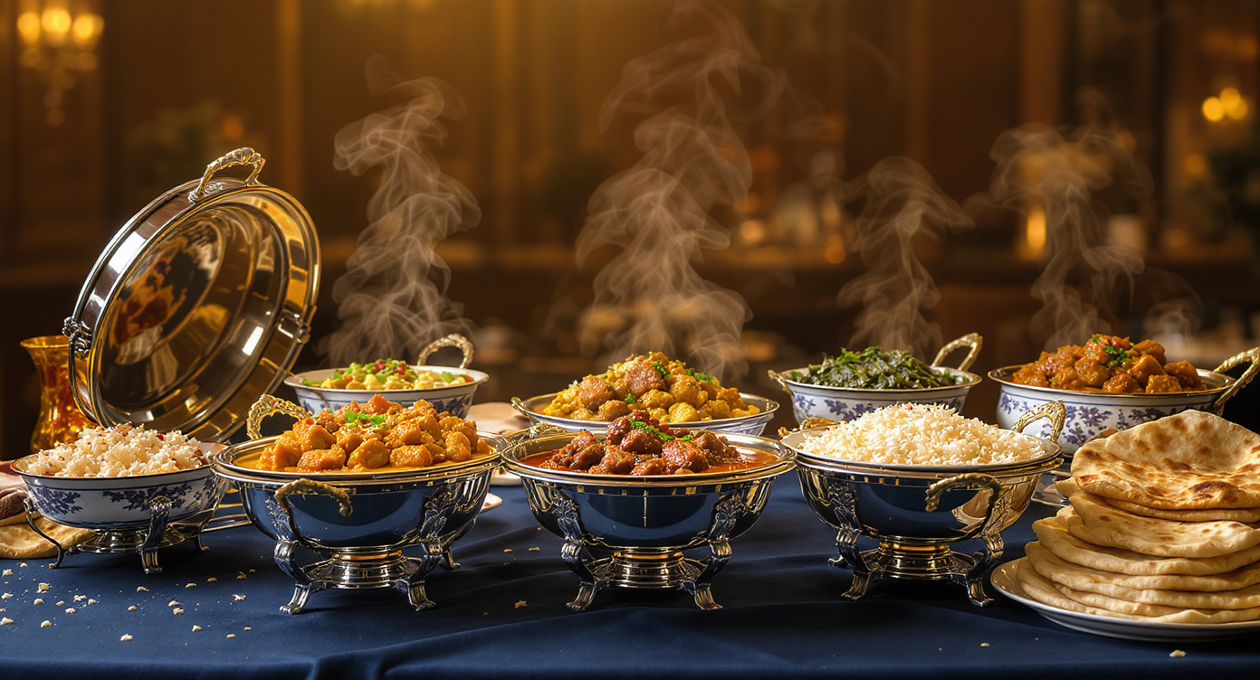 North Indian catering spread near Copenhagen Airport by Inder'n in Kastrup