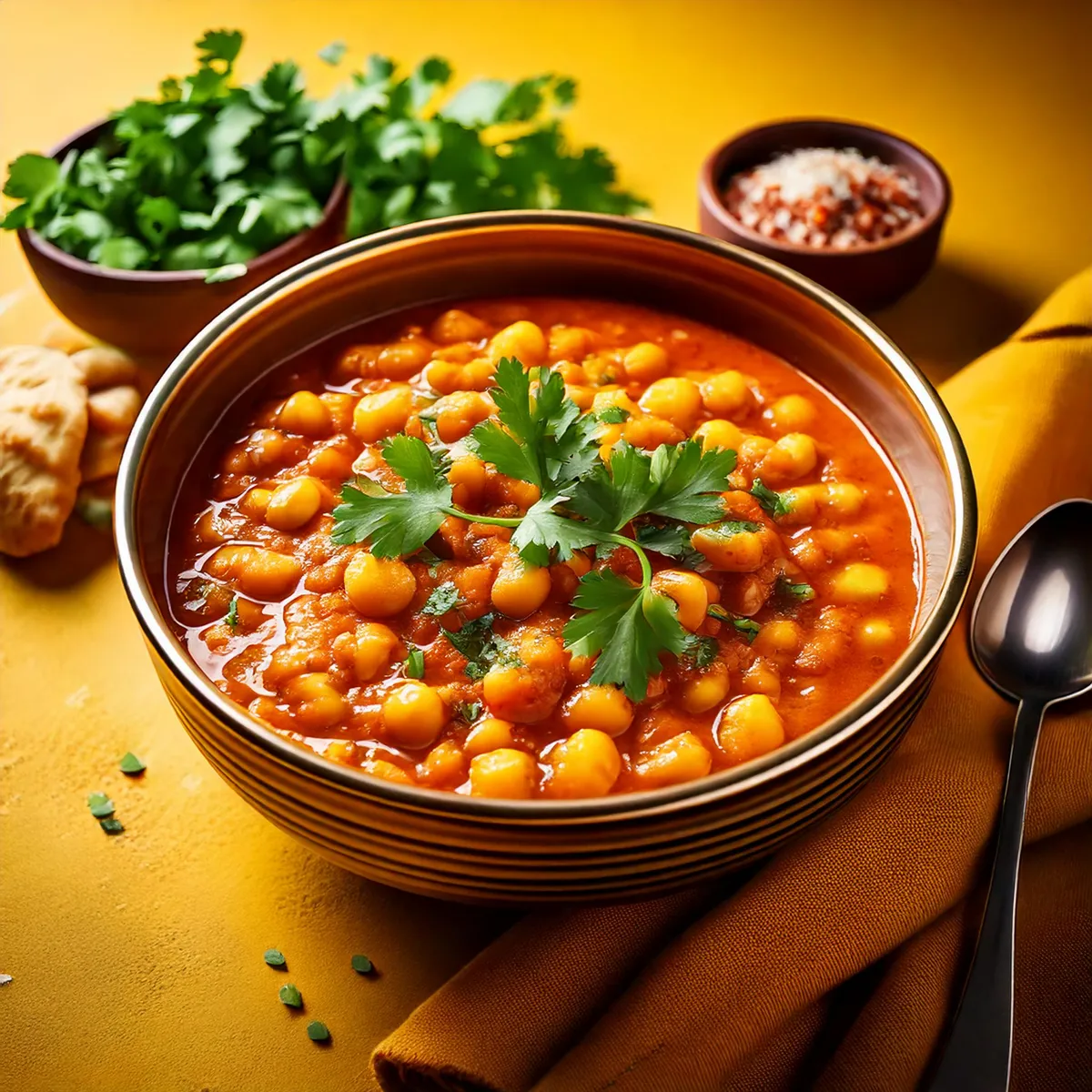 Chana Masala med kikærter i krydret tomatkarry fra Inder'n i Kastrup